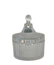 Ribbed Carousel Series (Clear Rainbow #4083)(Empty Glass Wax Candle Jar)