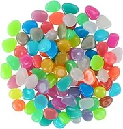 200Pcs Luminous Stones Glow in The Dark Garden Pebbles Stones Rocks, Glowing Rocks for Outdoor Decor, Garden Lawn Yard, Aquarium, Walkway, Fish Tank, Pathway (Mix Color)