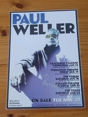 PAUL WELLER - SIGNED AUTOGRAPHED 22 DREAMS Australia Tour Poster - Laminated