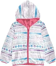 [GuoChe] Sherpa Coat Tribal Ethnic Cute Purple Blue Fleece Jacket Toddler Boy Peach Girls Fleece Zip Up Jacket 3-10T
