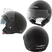 Jet Helmet Motorcycle Open Sun Visor Scooter Scratchproof ECE 22-06 Black S