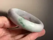 58.4mm Natural Myanmar Feicui Jade Bangle /spring purple & green