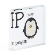 Letter P Is For Penguin Acrylic Photo Block Frame Funny Alphabet Animal