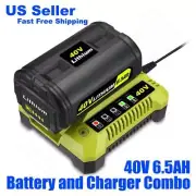 Lizone 6.5AH Battery/Charger for Ryobi 40V 4Ah Battery & Charger OP4040 OP40404