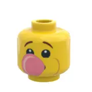 Boy Blowing Bubble Gum Minifig Head made using LEGO part - B3 Customs