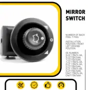 For 2015-23 Ford Mirror TRANSIT Adjustment Control Button Switch Lever On Dash (for: Ford)