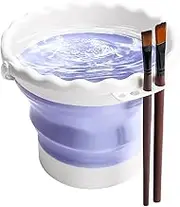 Paint Brush Washing Bucket | Watercolor Brush Rinse Cup | Silicone Foldable Oil Painting Supplies for Arts and Crafts Cleaning