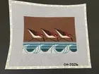 Embroidered SANERLINGS Trio Handpainted needlepoint by CHARLEY HARPER CH-S026