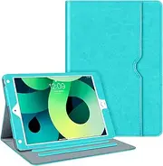 QUAGGY Case for iPad 6th/5th Gen (9.7", 2018/2017), Corner Protection Multi-Angle Viewing Folio Stand Cover with Convenient Pocket, Also fits iPad Air 2/Air 1, Auto Wake/Sleep Feature. (Tiffany Blue)