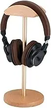 Headset Stand Headset Holder Universal Wood Headphone Stand Creative Display for Bracket for Headset Simple Holder Rack Hang Non-Slip Space Saving Desktop Headset Holder (Color : Beech+Gold)
