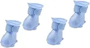 HAPINARY 4pcs Waterproof Shoes Rain Boot Dog Weather Boots Tep Puppy Rain Shoes Doggy Shoes Non-Slip Dog Rain Shoes Outdoor Dog Boots Puppy Shoes -Slip Dog Boots Rainboots Step Blue
