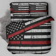v3593 Bed Sheets Thin Red Line Firefighter CustomAmpcases Duvet Cover Set Doona Cover Bed Sheets IU3593