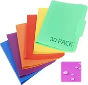 30 Pack File Folders,Manilla Folders 8.5 x 11 Inch,1/3 Cut Tab File Folders Letter Size,Colored File Folders Home Office School Supplies for Documents Files Paper,6 Assorted Colors