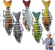 Robotic Swimming Lure - 5X Lifelike Fishing Swimbait Kit Segmented Swim by Itself - Creative Fishing Accessory for All Kinds of Fishing Waters