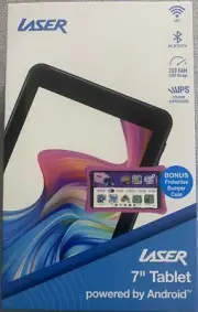 NEW Laser 7" Android Tablet 32GB with Android 12 Go Google Kids Space Pink Case