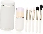 1Set Portable Makeup Brush with Mirror Handle Eye Shadow and Highlight Brushes for Women Complete Makeup Supplies for Effortless Application and Touch Ups
