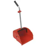 Harper Jumbo Dust Pan 14 in. Red Heavy-Duty Plastic Upright Handle Snap Locks