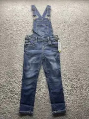 Cat & Jack Ultimate Stretch Light Blue Denim Overalls Size XS 4/5