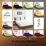 Premium Fitted Sheet+2 Pillow Case Stripes -Single/Double/Queen/King/Super King