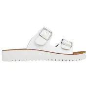 Womens Bellissimo Meg White Slide Sandals