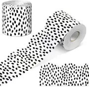Zonon 65 Feet Bulletin Board Borders Black and White Polka Dots Striped
