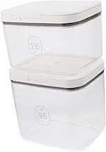 iplusmile 2pcs Airtight Rice Storage Bin Flour Container Clear Food Storage with Measuring Cup for Pantry Organization of Grains Cereal Dry Foods