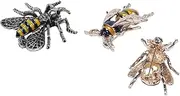 Binxind 3Pcs Vintage Bee Brooches Unisex Insect Metal Brooch Pin Women and Men Jewelry Small Badges
