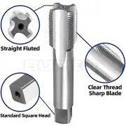 M38 X 3 Thread Tap Left Hand, HSS M38x3.0 Straight Fluted Machine Tap