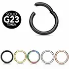 2x G23 Titanium Hinged Seamless Segment Ring Earring Cartilage Nose Hoop Septum