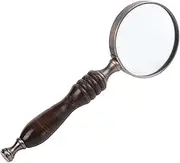 Meichoon Handheld Metal Magnifying Glass 10X Classical Nostalgic Retro Style Magnifier Ebony Handle The Elder Reading Aid Tool,UC32