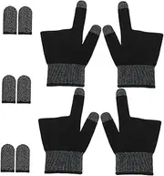 WESIEVYA Men's Gaming Gloves Nonslip Finger Sleeves for Mobile Game Graphene Thumb Covers Comfortable Gaming Fingertip Sleeves Set