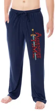 Adventure Time Men's TV Show Series Logo Sleep Pajama Pants (Large)