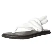 NWT SANUK 10 Ella Yoga Sling 2 Flip Flop Thong Sandal Yoga White Minimalist