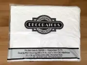 VTG White Double Full Flat Sheet Eyelet Lace Trim Luxury No Iron Percale 50/50