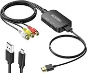 RCA to HDMI Converter, AV to HDMI Adapter,RCA to HDMI Composite Audio Video Converter for PS1, PS2, PS3, STB, Xbox, VHS, VCR,Blue-Ray DVD Players(HDMI Cable Included)
