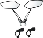 Lljsszr Mount of The Bicycle Mirror Handlebar, Bicycle Rearview Mirror, Adjustable Glass Lens for Motorcycles