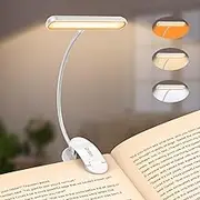 Gritin 19 LED Book Light, Reading Light Book Lamp for Reading at Night with Memory Function, 3 Eye-Protecting Modes& 5 Brightness Levels, Large Light Area, Long Battery Life, 360° Flexible-White