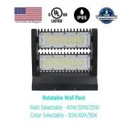 Rotatable LED Wall Pack 11200Lms Watt & Color Selectable(80/60/40W-30/40/50K)DLC