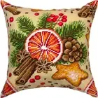 DIY Needlepoint/Tapestry Pillow Kit "Mulled Wine" 16x16 in / 40x40 cm