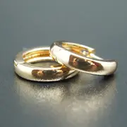 18k Gold plated huggie hoop hinged 13mm sleeper earrings Non-allergenic