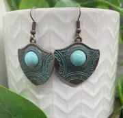 1.75” Bronze-tone Earring Set Bohemian Retro Drop Dangle New Free Ship B61112