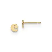 Real 14kt Yellow Gold Madi K Kids Star and Moon Post Earrings