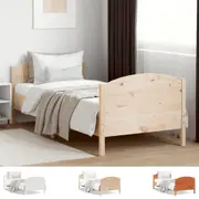 Bed Frame with Headboard Slatted Mattress Base Bedroom Solid Wood Pine vidaXL