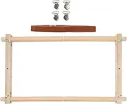 Needlepoint Embroidery Tapestry Scroll Frame Wooden Stitching Frame Needlepoint Holder Detachable Wood Frame Wood Needlework Quilting Hoop Stand Stitching Holder Tool for Sewing