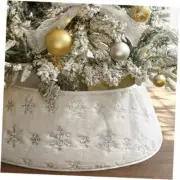 Faux Fur Christmas Tree Collar: Rustic White Luxury Plush Fur tree collar
