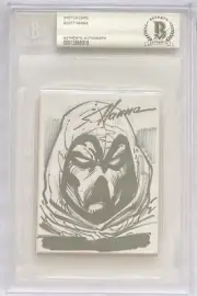 SCOTT HANNA SIGNED & SKETCH MOON KNIGHT BECKETT AUTHENTIC AUTO & ART CARD