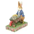 Beatrix Potter by Jim Shore - Peter Rabbit with Wheelbarrow of Flowers
