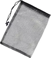 Dickly Golf Ball Mesh Bag Nylon with Cord Lock Closure Sturdy Portable Drawstring Pouch Black for Beach Baseball Sports Gym Tennis