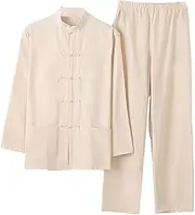 [ZKQP] Pure Cotton Tai Chi Uniform Kung Fu Uniform Suit Chinese Traditional Clothing Tang Suit Men
