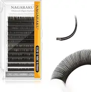 NAGARAKU Flat Ellipse Eyelash Extensions Supplies 0.20 D curl 8-15mm Mix Natural Grey Black Faux Mink Super Soft Split Tips Individual Classic Lashes Extensions Supplies Professional Makeup